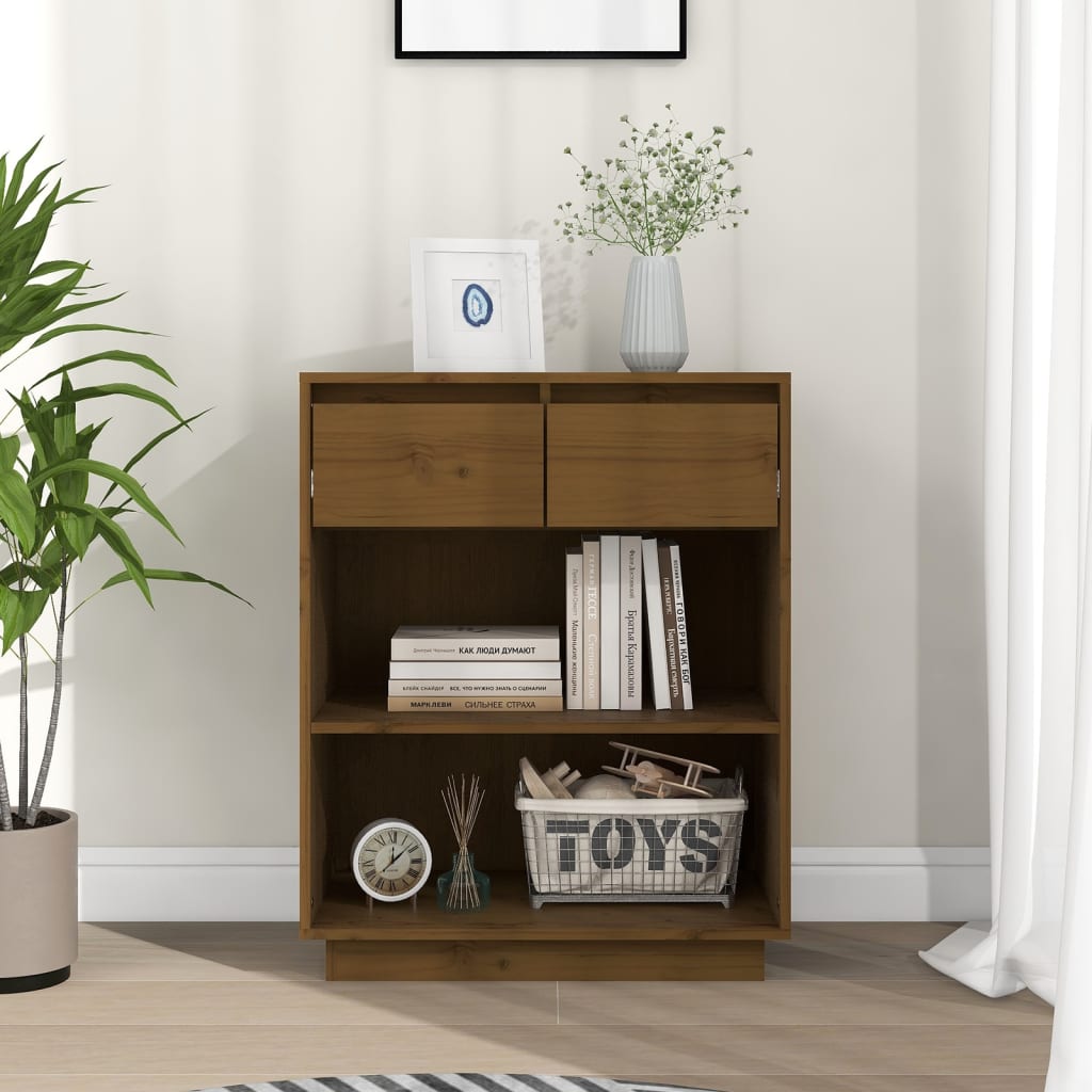 vidaXL Dulap consolă, maro miere, 60x34x75 cm, lemn masiv de pin vidaXL Dulap consolă, maro miere, 60x34x75 cm, lemn masiv de pin