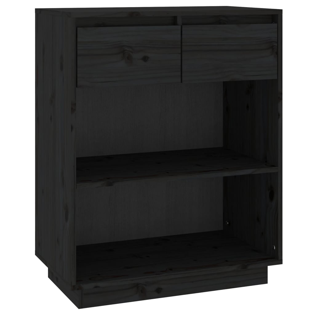 vidaXL Dulap consolă, negru, 60x34x75 cm, lemn masiv de pin vidaXL Dulap consolă, negru, 60x34x75 cm, lemn masiv de pin