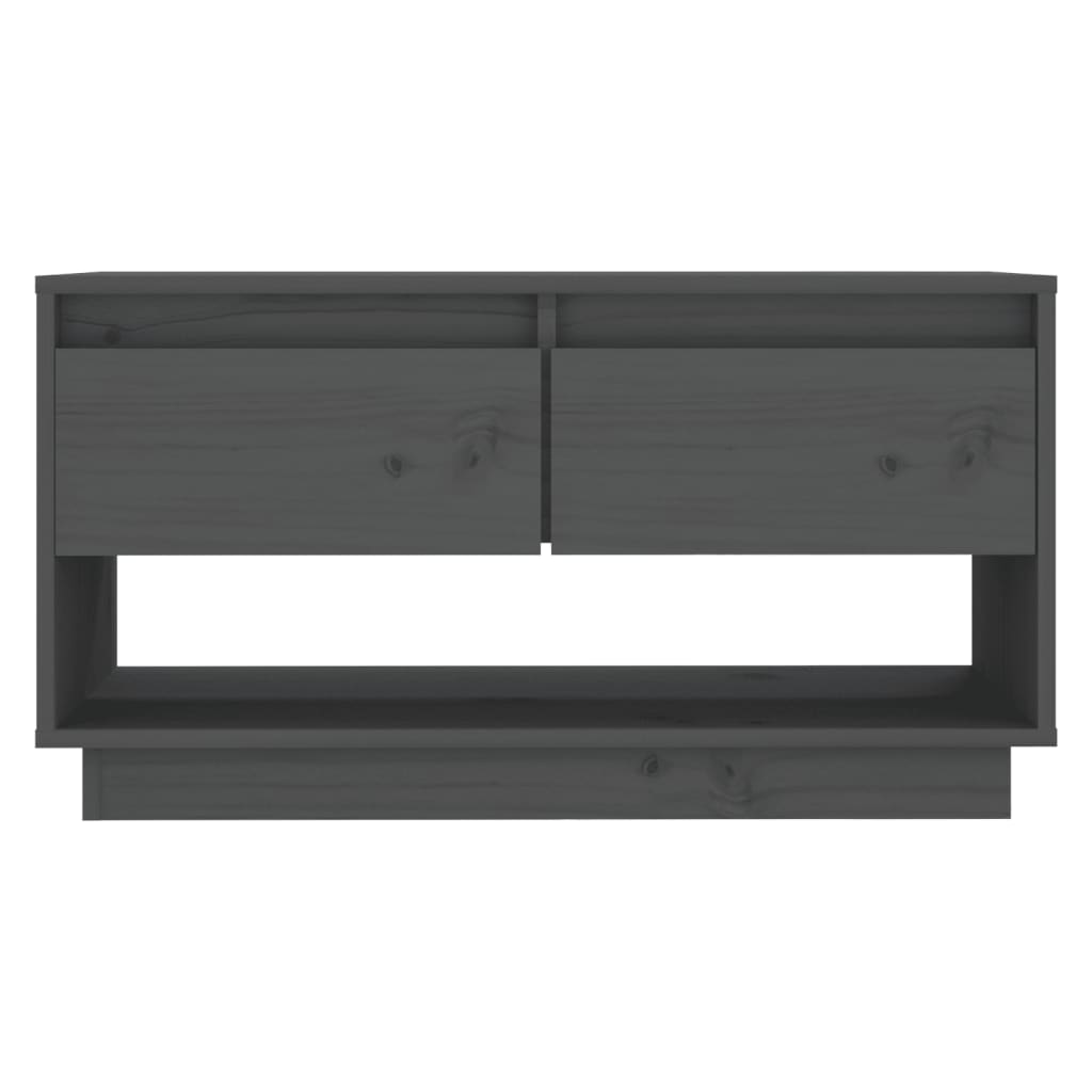 vidaXL Comodă TV, gri, 74x34x40 cm, lemn masiv de pin vidaXL Comodă TV, gri, 74x34x40 cm, lemn masiv de pin
