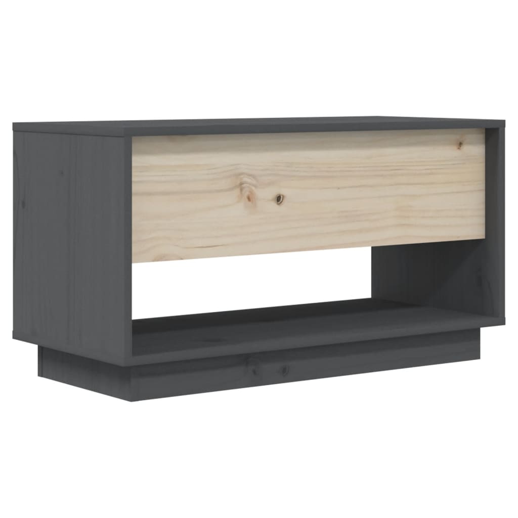 vidaXL Comodă TV, gri, 74x34x40 cm, lemn masiv de pin vidaXL Comodă TV, gri, 74x34x40 cm, lemn masiv de pin