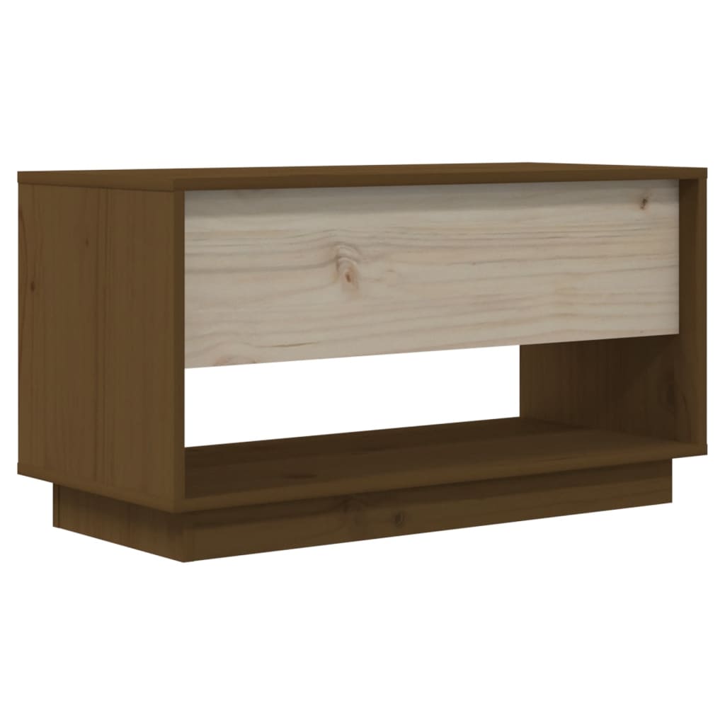 vidaXL Comodă TV, maro miere, 74x34x40 cm, lemn masiv de pin vidaXL Comodă TV, maro miere, 74x34x40 cm, lemn masiv de pin