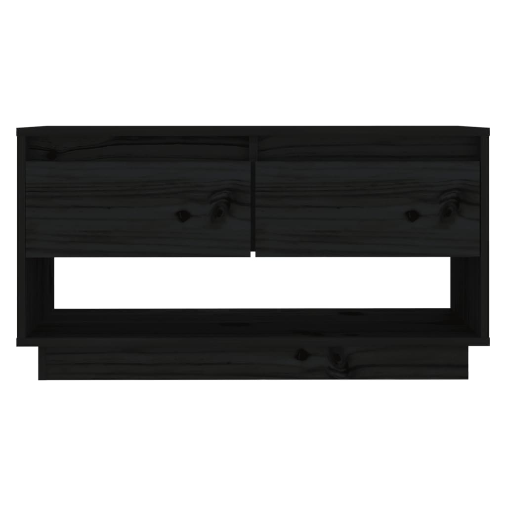 vidaXL Comodă TV, negru, 74x34x40 cm, lemn masiv de pin