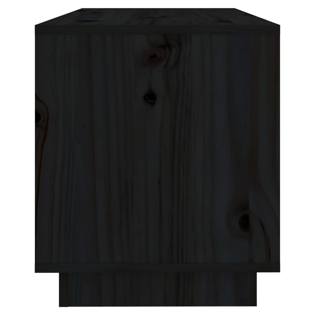 vidaXL Comodă TV, negru, 74x34x40 cm, lemn masiv de pin
