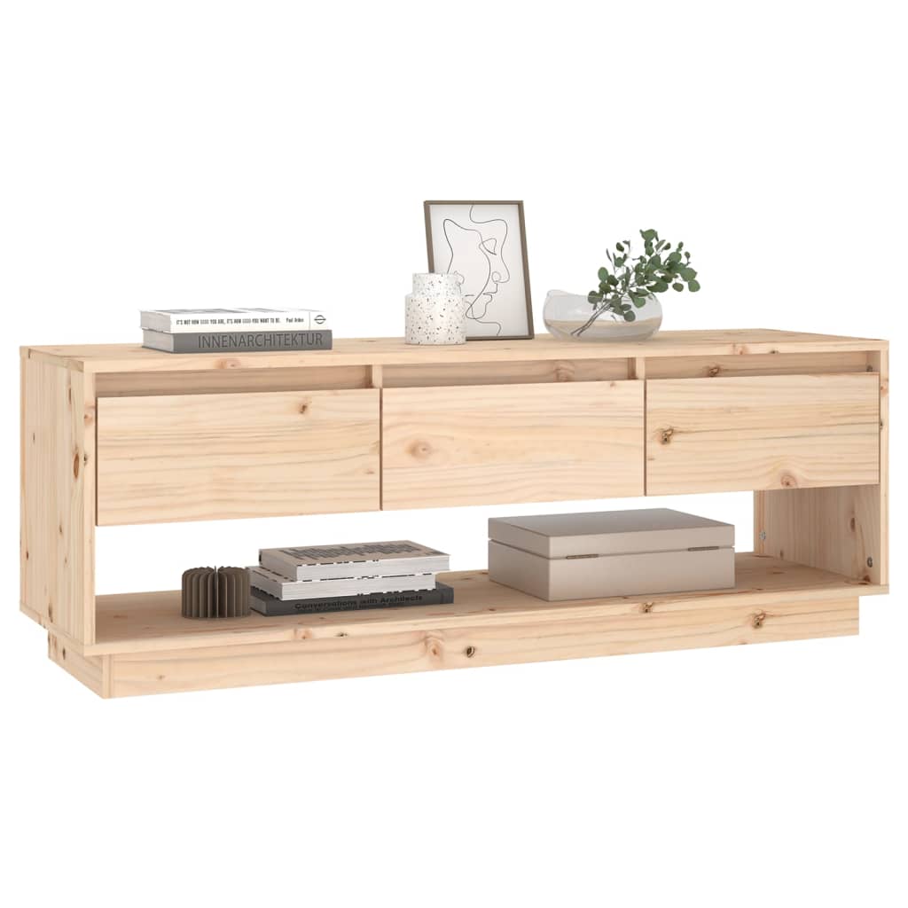 vidaXL Comodă TV, 110,5x34x40 cm, lemn masiv de pin