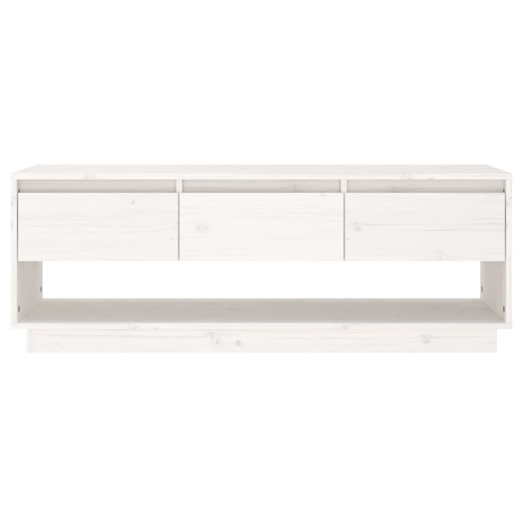 vidaXL Comodă TV, alb, 110,5x34x40 cm, lemn masiv de pin