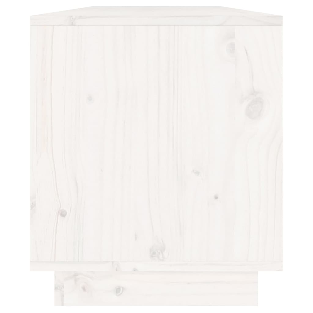 vidaXL Comodă TV, alb, 110,5x34x40 cm, lemn masiv de pin