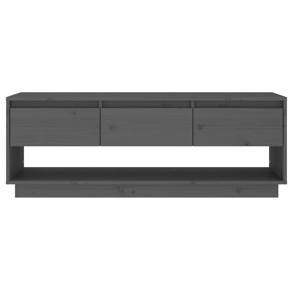 vidaXL Comodă TV, gri, 110,5x34x40 cm, lemn masiv de pin vidaXL Comodă TV, gri, 110,5x34x40 cm, lemn masiv de pin
