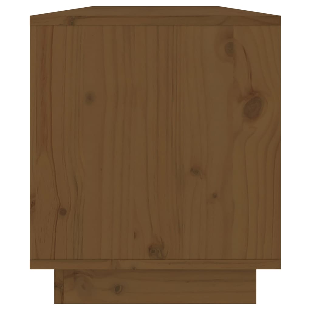 vidaXL Comodă TV, maro miere, 110,5x34x40 cm, lemn masiv de pin vidaXL Comodă TV, maro miere, 110,5x34x40 cm, lemn masiv de pin
