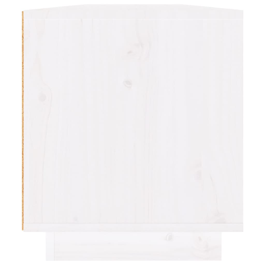 vidaXL Comodă TV, alb, 110x34x40 cm, lemn masiv de pin