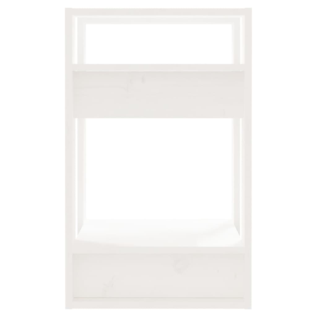 vidaXL Bibliotecă/Separator cameră, alb, 41x35x57 cm, lemn masiv pin