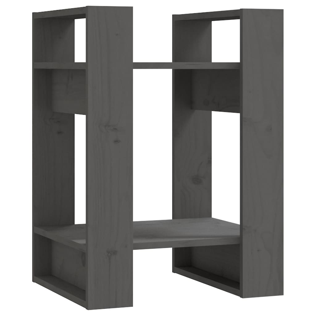 vidaXL Bibliotecă/Separator cameră, gri, 41x35x57 cm, lemn masiv pin vidaXL Bibliotecă/Separator cameră, gri, 41x35x57 cm, lemn masiv pin