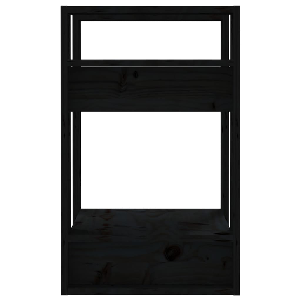 vidaXL Bibliotecă/Separator cameră negru 41x35x57 cm lemn masiv pin