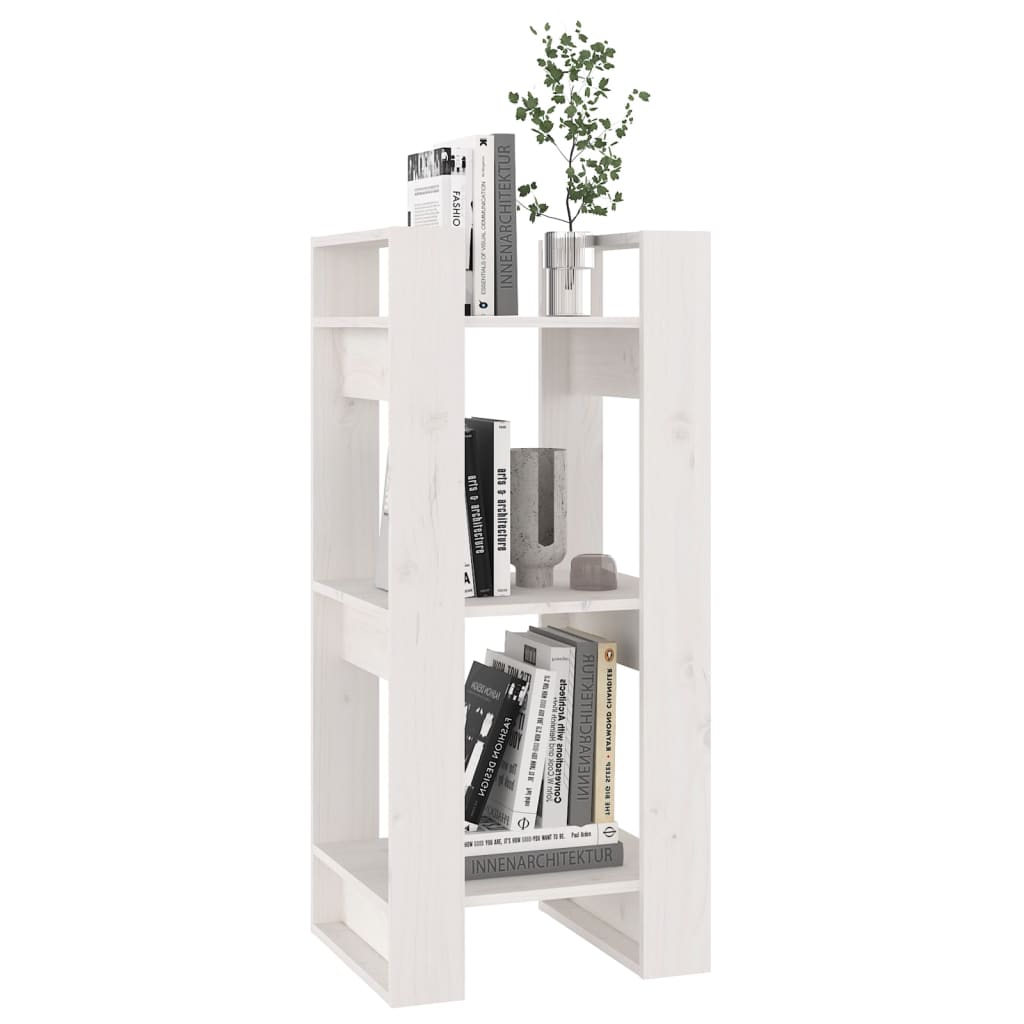 vidaXL Bibliotecă/Separator cameră, alb, 41x35x91 cm, lemn masiv pin vidaXL Bibliotecă/Separator cameră, alb, 41x35x91 cm, lemn masiv pin