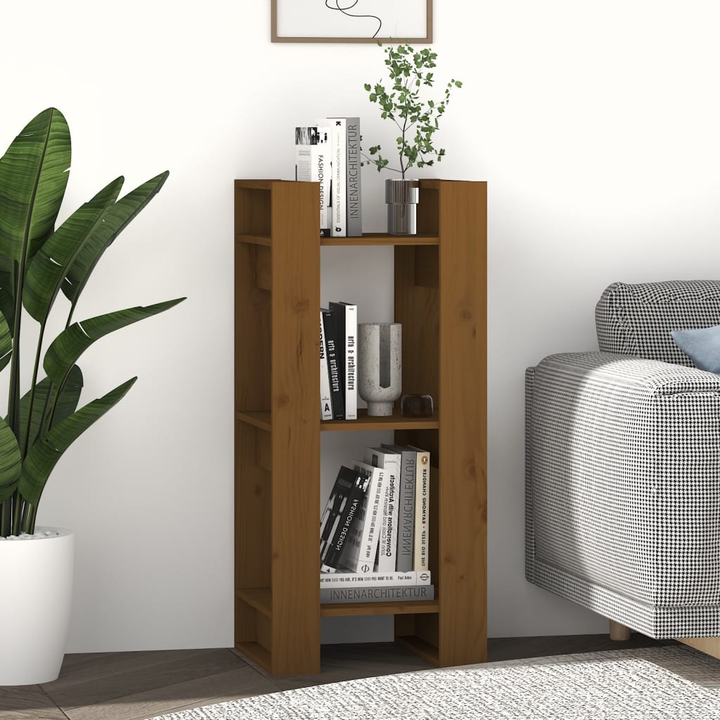 vidaXL Bibliotecă/Separator cameră maro miere, 41x35x91 cm, lemn masiv