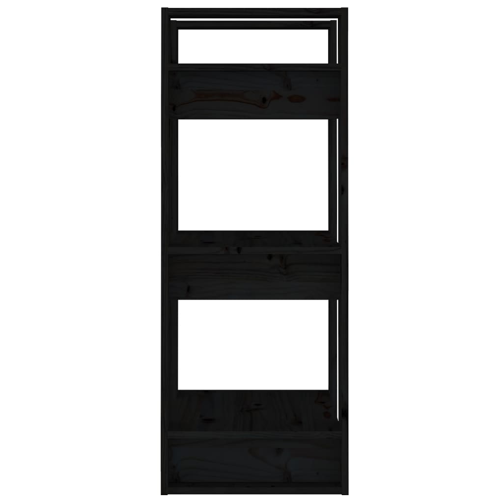 vidaXL Bibliotecă/Separator cameră, negru, 41x35x91 cm, lemn masiv pin vidaXL Bibliotecă/Separator cameră, negru, 41x35x91 cm, lemn masiv pin