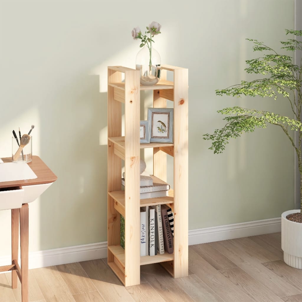vidaXL Bibliotecă/Separator cameră, 41x35x125 cm, lemn masiv pin vidaXL Bibliotecă/Separator cameră, 41x35x125 cm, lemn masiv pin