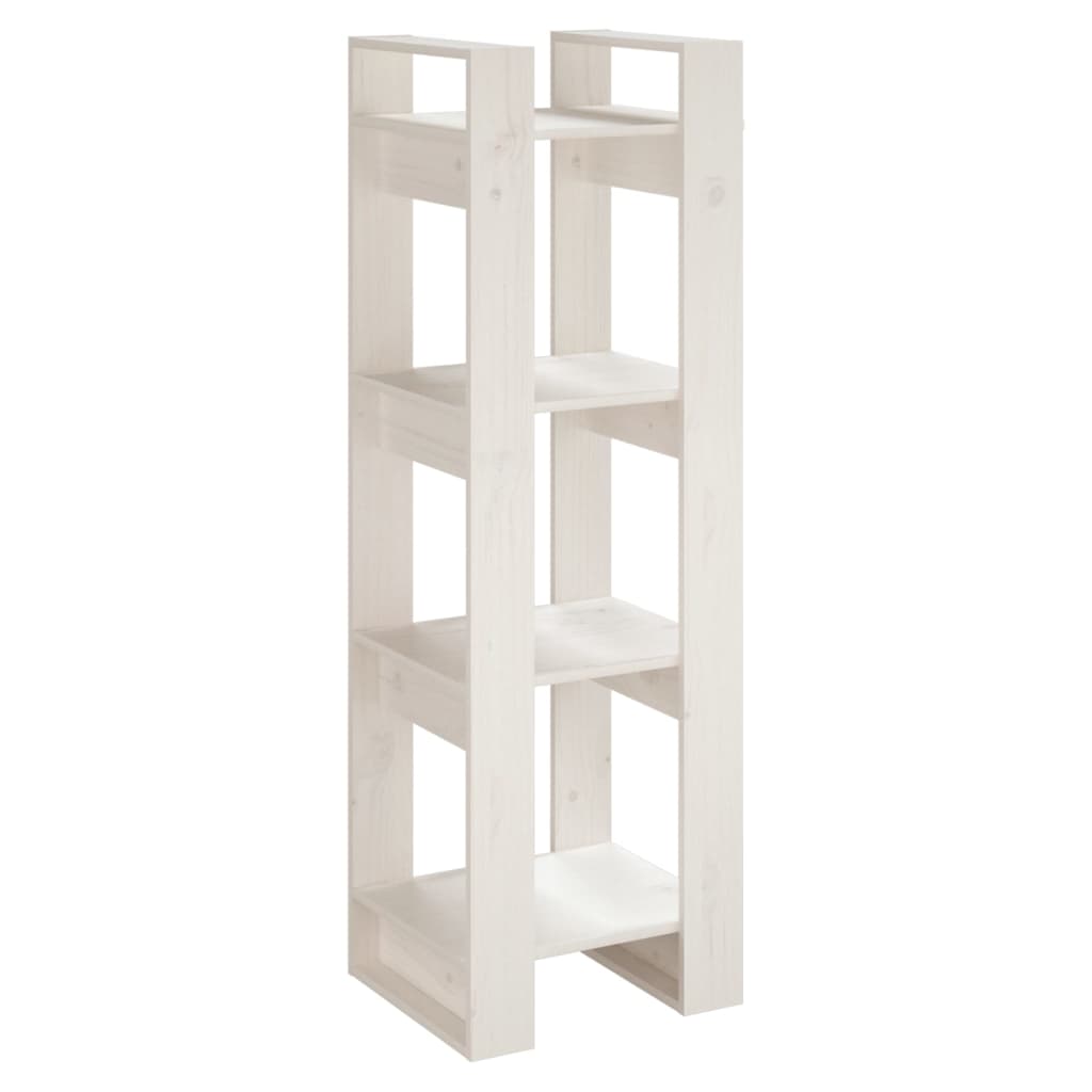 vidaXL Bibliotecă/Separator cameră, alb, 41x35x125 cm, lemn masiv pin vidaXL Bibliotecă/Separator cameră, alb, 41x35x125 cm, lemn masiv pin