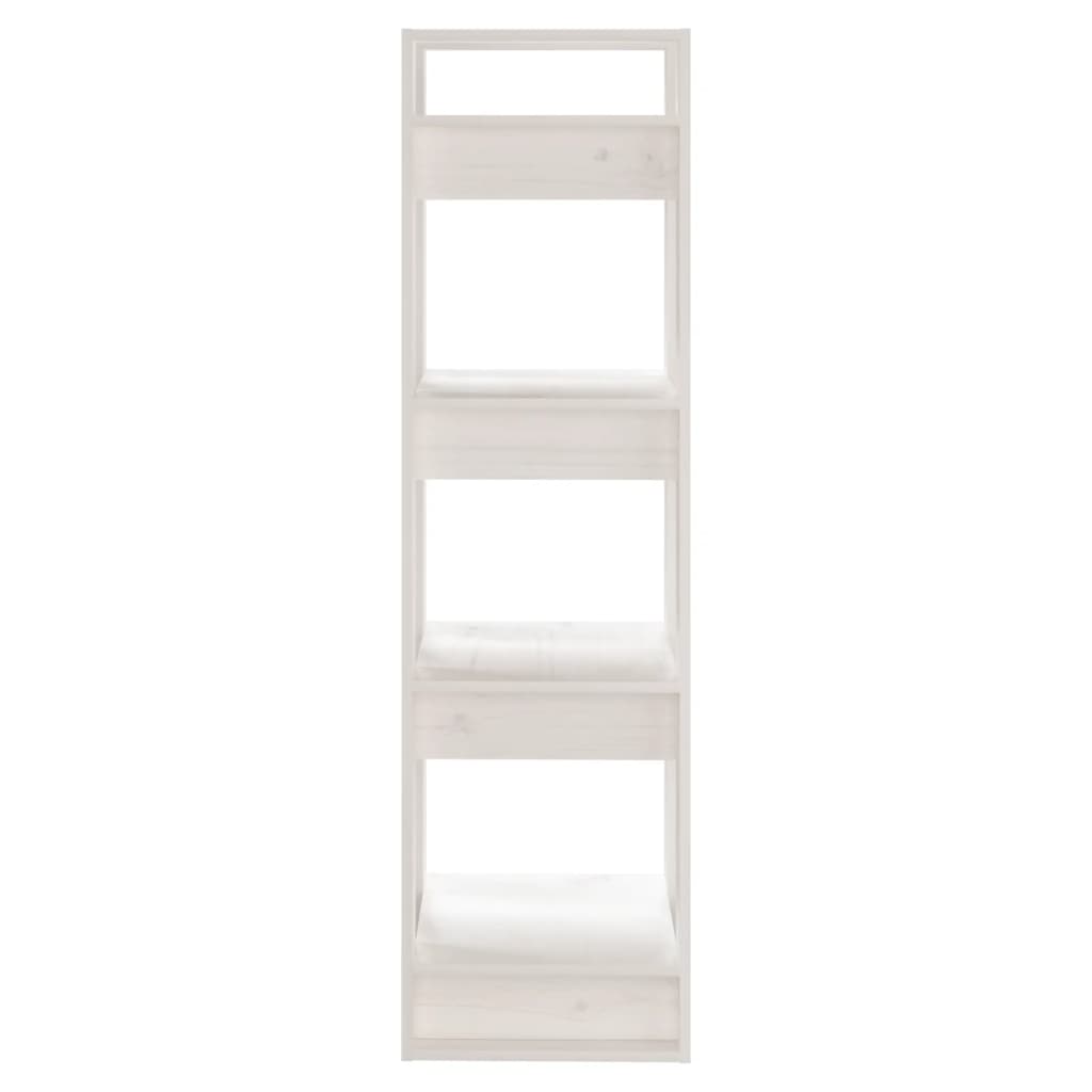 vidaXL Bibliotecă/Separator cameră, alb, 41x35x125 cm, lemn masiv pin vidaXL Bibliotecă/Separator cameră, alb, 41x35x125 cm, lemn masiv pin