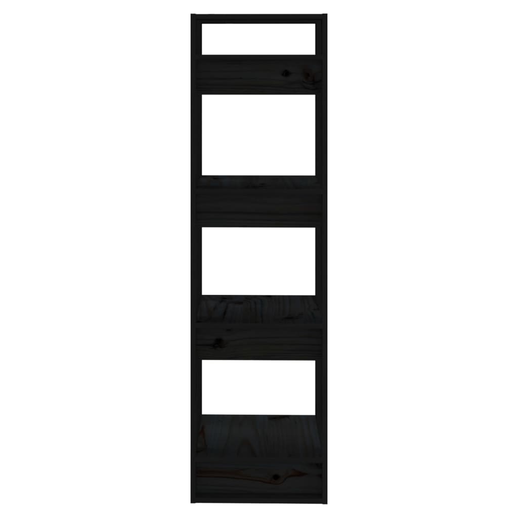 vidaXL Bibliotecă/Separator cameră negru 41x35x125 cm lemn masiv pin