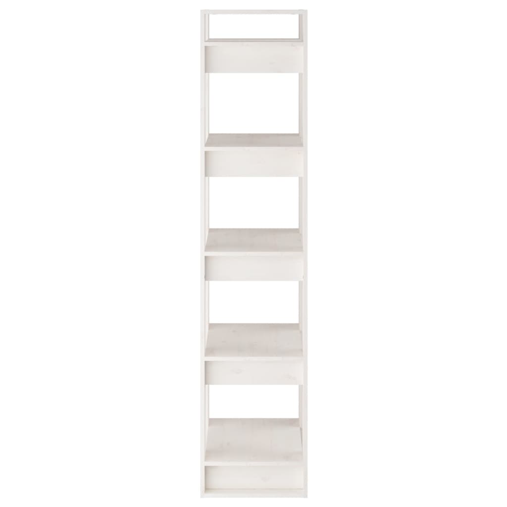 vidaXL Bibliotecă/Separator cameră, alb, 41x35x160 cm, lemn masiv pin