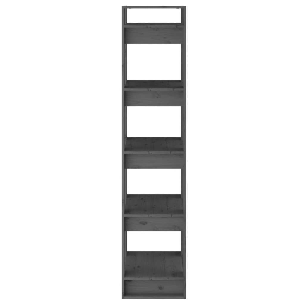 vidaXL Bibliotecă/Separator cameră, gri, 41x35x160 cm, lemn masiv pin vidaXL Bibliotecă/Separator cameră, gri, 41x35x160 cm, lemn masiv pin