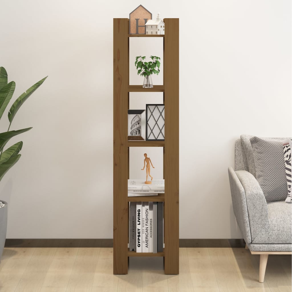 vidaXL Bibliotecă/Separator cameră, maro miere, 41x35x160 cm, lemn pin vidaXL Bibliotecă/Separator cameră, maro miere, 41x35x160 cm, lemn pin