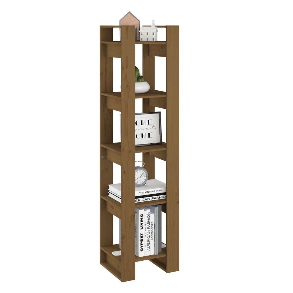 vidaXL Bibliotecă/Separator cameră, maro miere, 41x35x160 cm, lemn pin vidaXL Bibliotecă/Separator cameră, maro miere, 41x35x160 cm, lemn pin