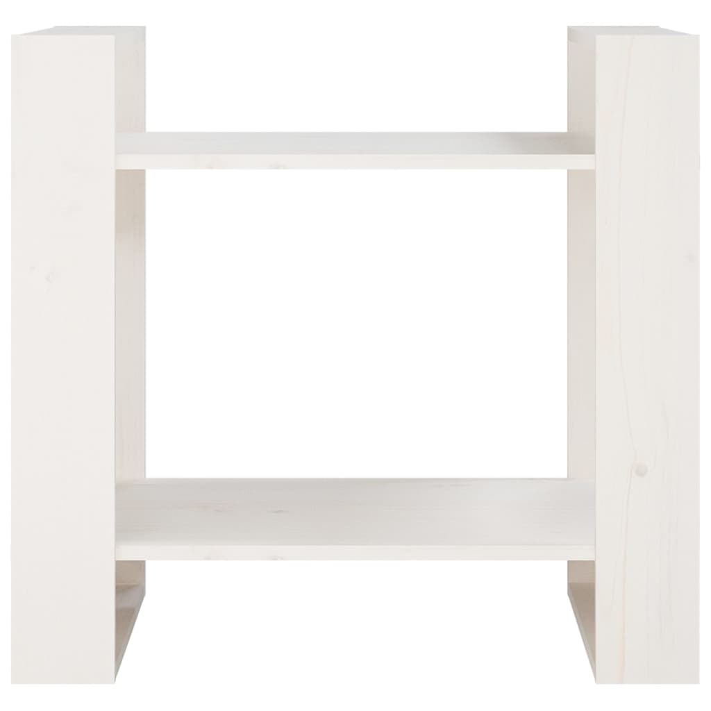 vidaXL Bibliotecă/Separator cameră, alb, 60x35x57 cm, lemn masiv pin