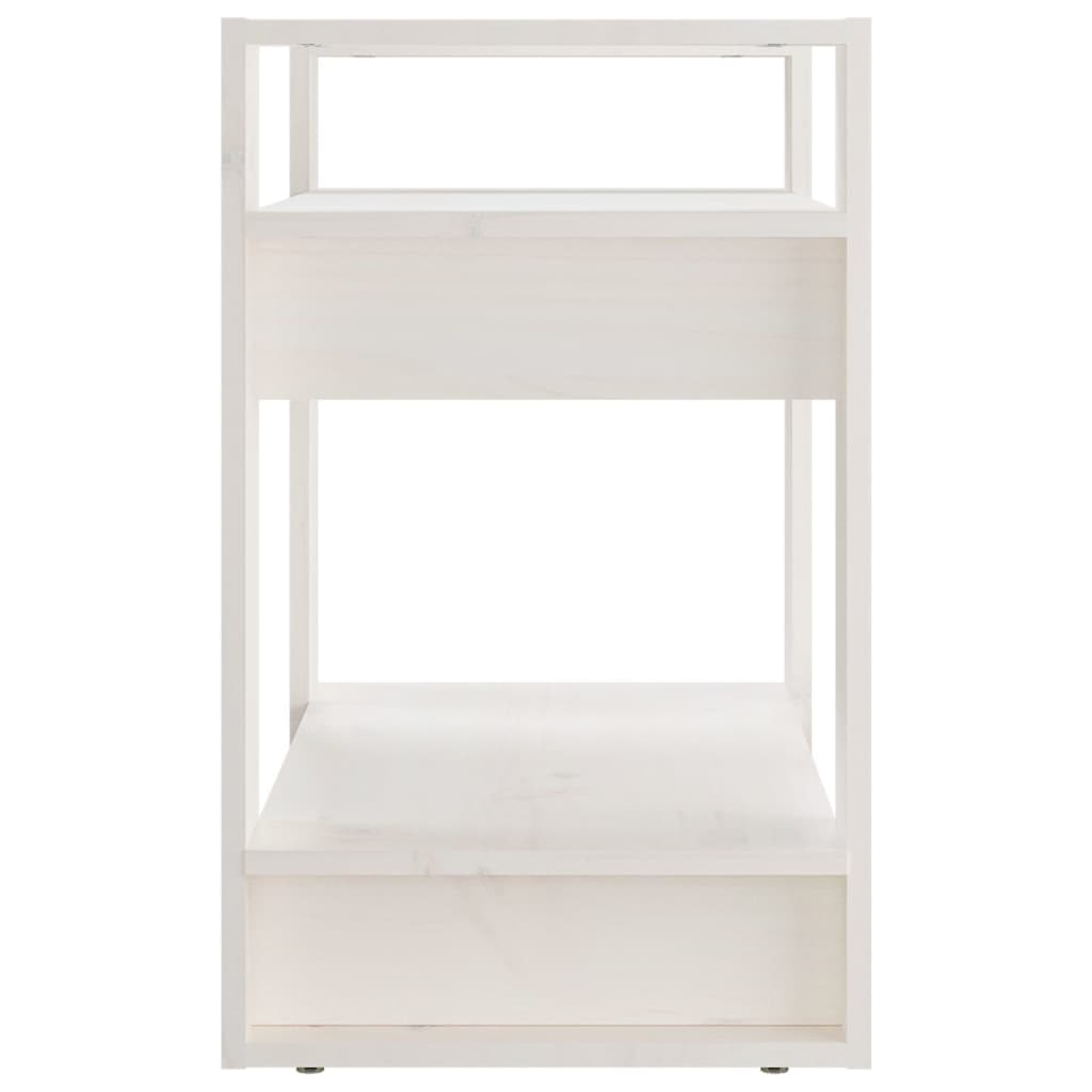 vidaXL Bibliotecă/Separator cameră, alb, 60x35x57 cm, lemn masiv pin