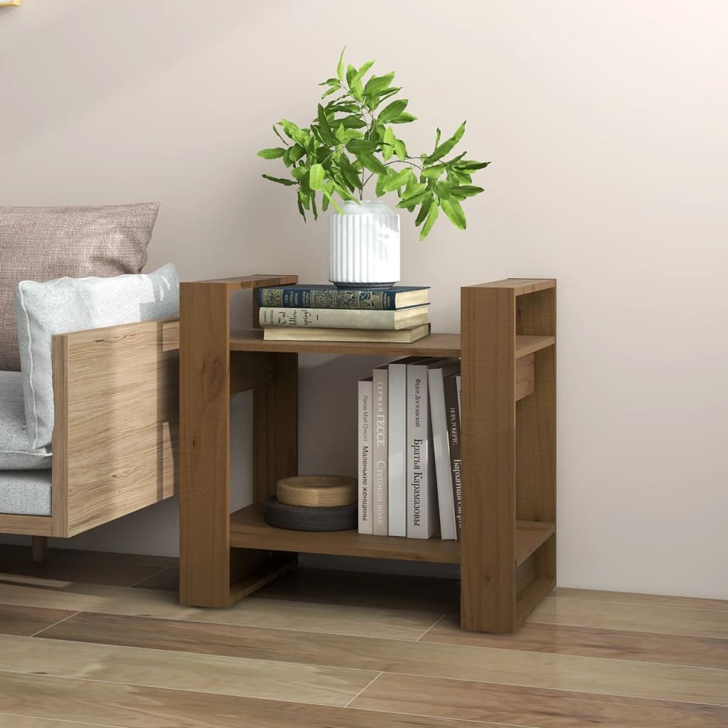 vidaXL Bibliotecă/Separator cameră maro miere, 60x35x57 cm, lemn masiv