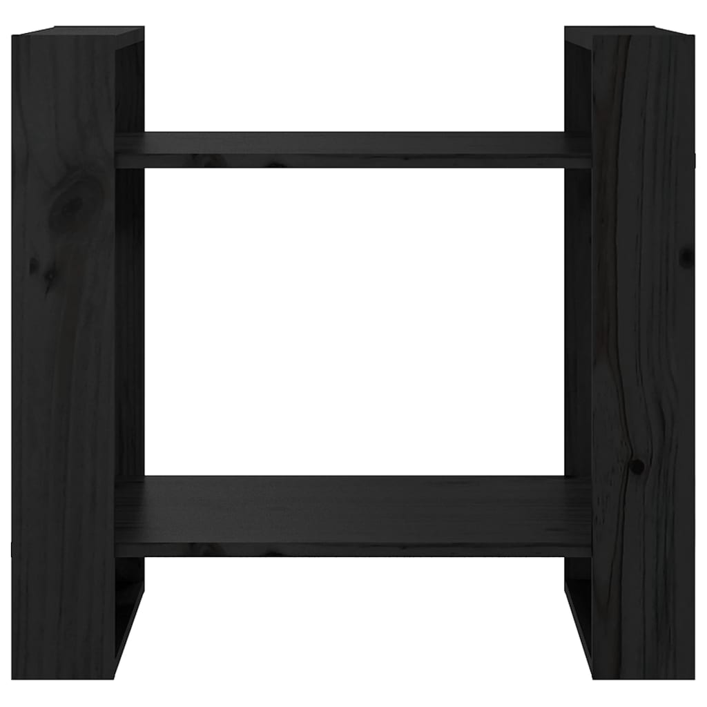 vidaXL Bibliotecă/Separator cameră negru 60x35x57 cm lemn masiv pin