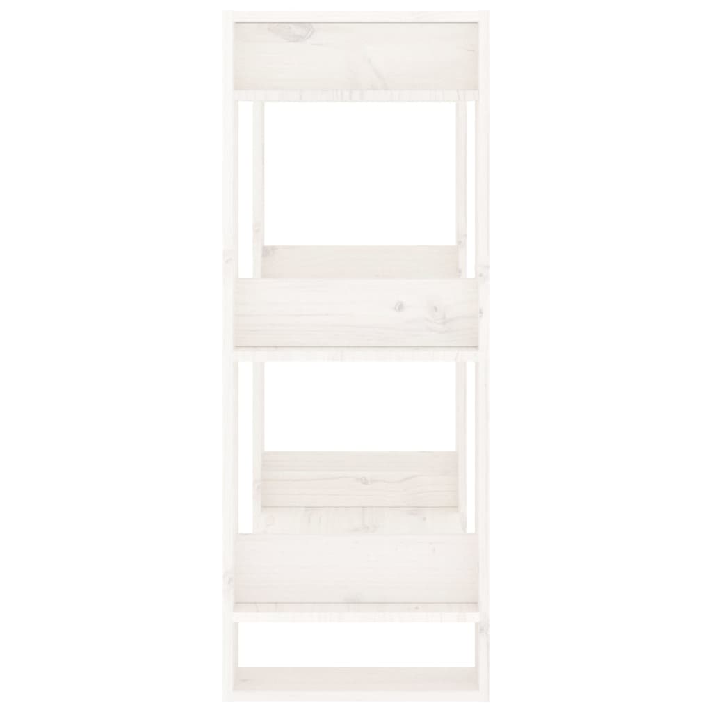 vidaXL Bibliotecă/Separator cameră, alb,60x35x91 cm, lemn masiv pin