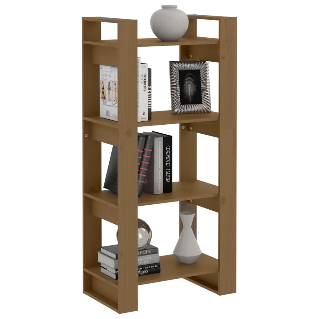 vidaXL Bibliotecă/Separator cameră maro miere 60x35x125 cm lemn masiv vidaXL Bibliotecă/Separator cameră maro miere 60x35x125 cm lemn masiv