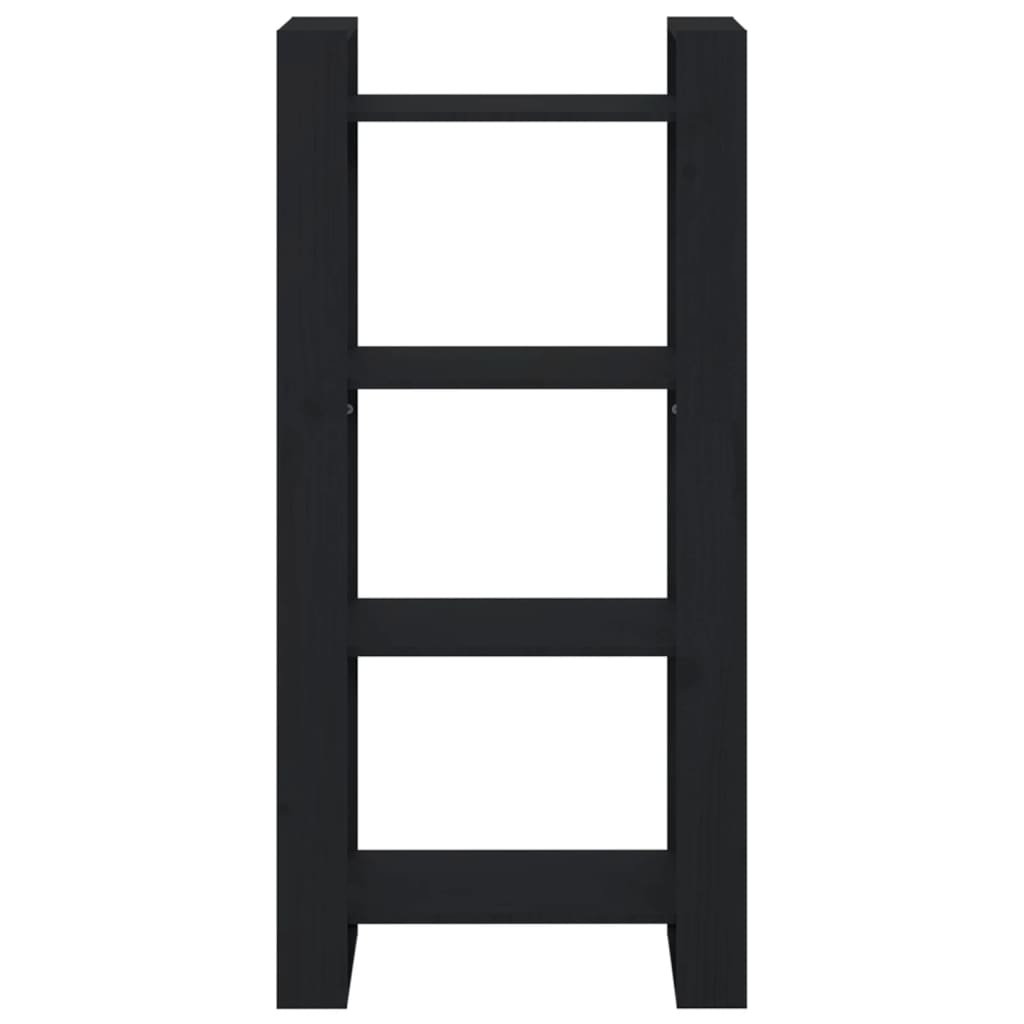 vidaXL Bibliotecă/Separator cameră,negru, 60x35x125 cm, lemn masiv pin vidaXL Bibliotecă/Separator cameră,negru, 60x35x125 cm, lemn masiv pin