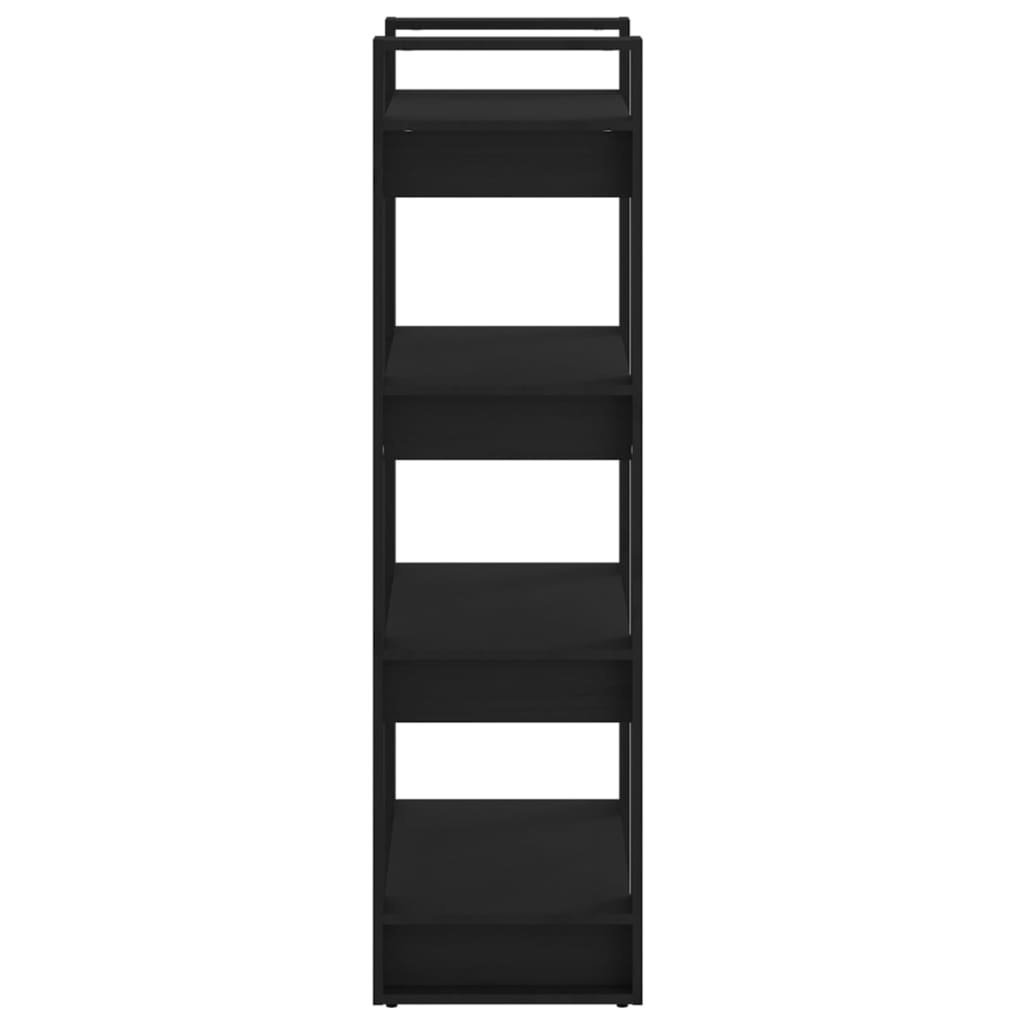 vidaXL Bibliotecă/Separator cameră,negru, 60x35x125 cm, lemn masiv pin vidaXL Bibliotecă/Separator cameră,negru, 60x35x125 cm, lemn masiv pin