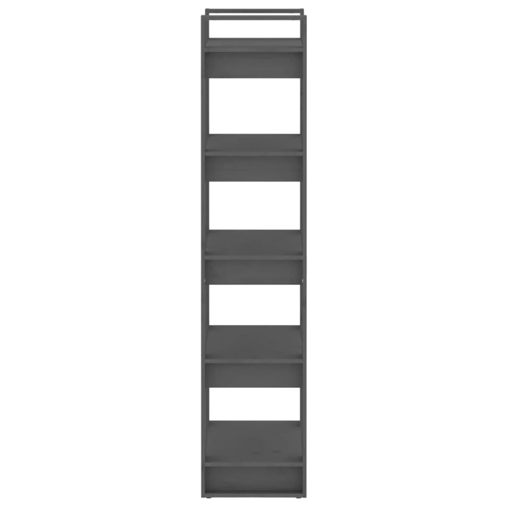 vidaXL Bibliotecă/Separator cameră, gri, 60x35x160 cm, lemn masiv vidaXL Bibliotecă/Separator cameră, gri, 60x35x160 cm, lemn masiv