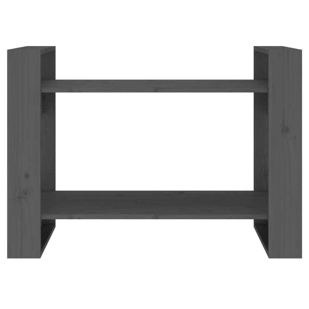 vidaXL Bibliotecă/Separator cameră, gri, 80x35x56,5 cm, lemn masiv pin vidaXL Bibliotecă/Separator cameră, gri, 80x35x56,5 cm, lemn masiv pin