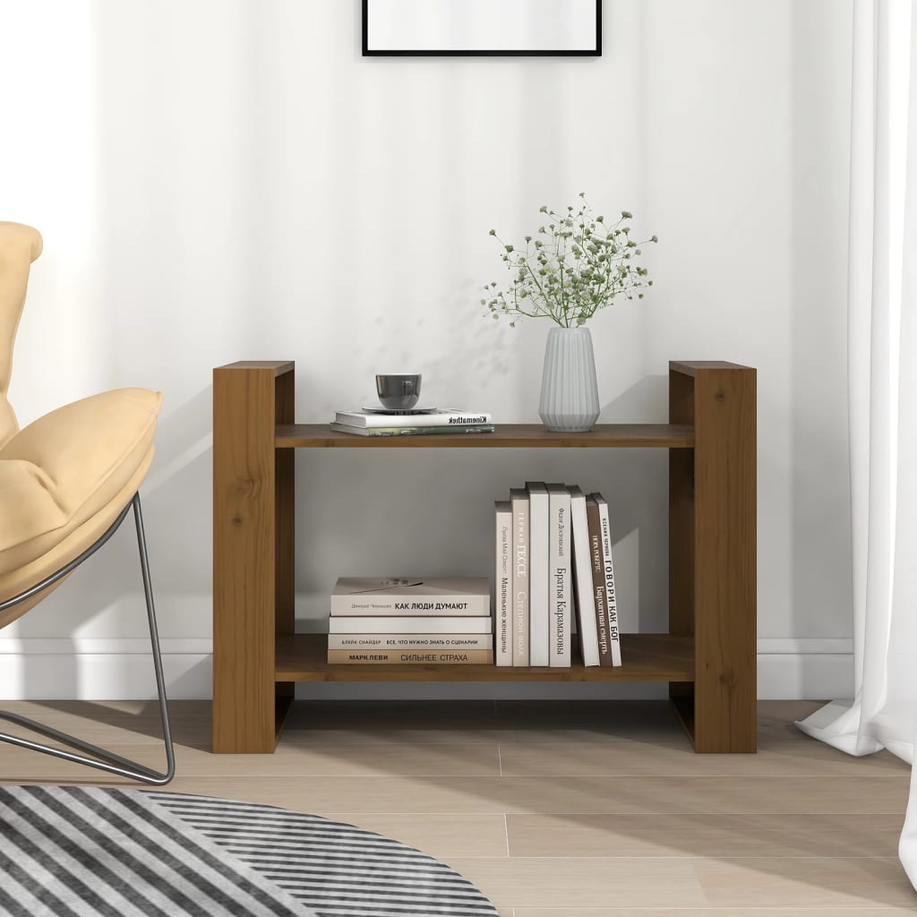 vidaXL Bibliotecă/Separator cameră maro miere 80x35x56,5 cm lemn masiv