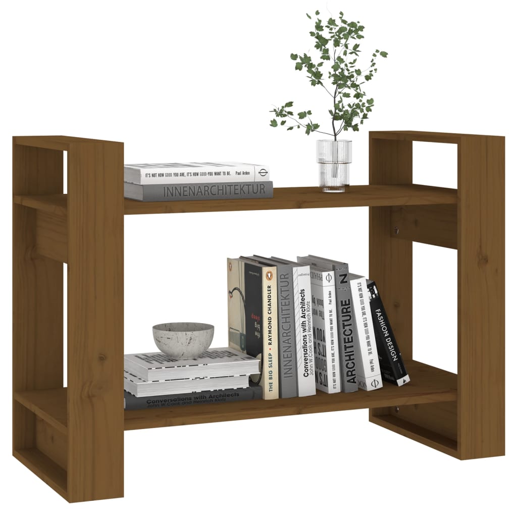 vidaXL Bibliotecă/Separator cameră maro miere 80x35x56,5 cm lemn masiv