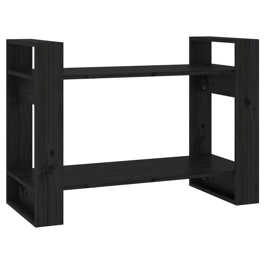 vidaXL Bibliotecă/Separator cameră negru 80x35x56,5 cm lemn masiv pin