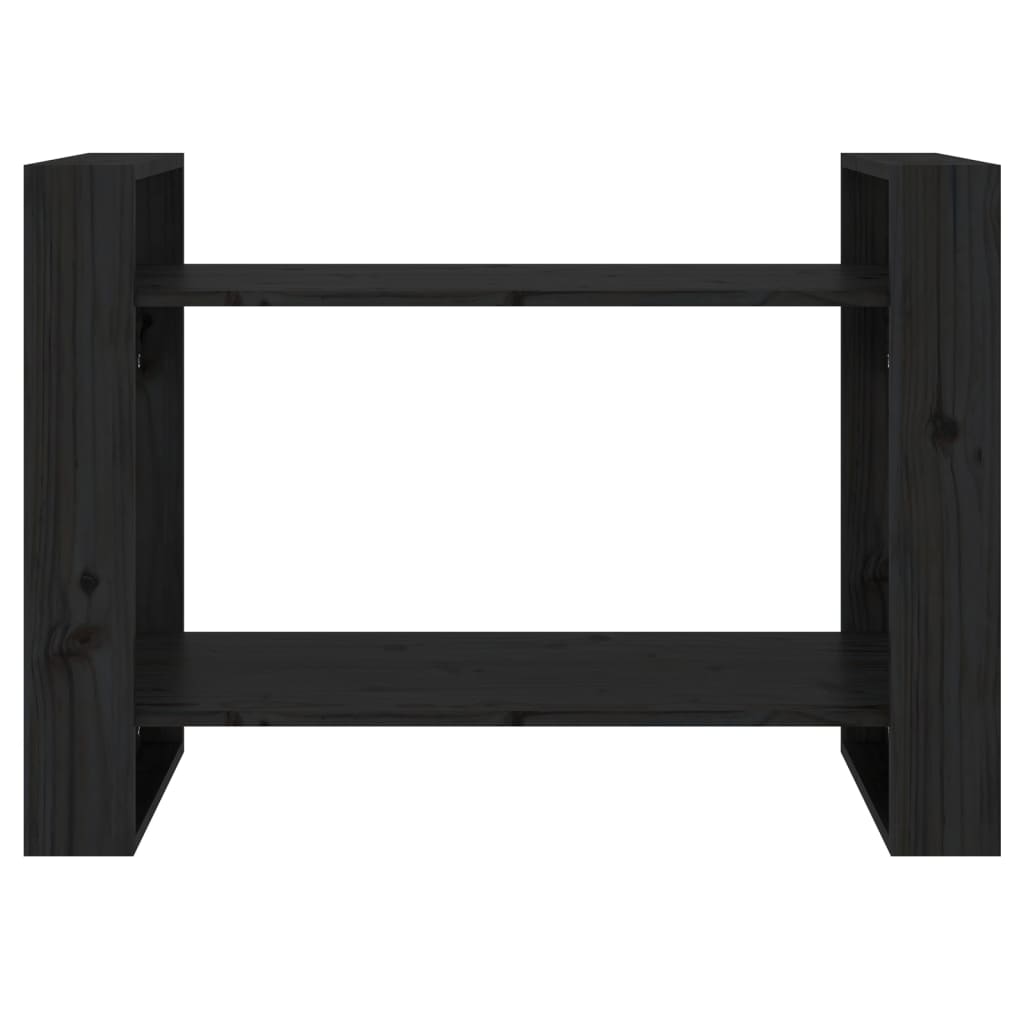 vidaXL Bibliotecă/Separator cameră negru 80x35x56,5 cm lemn masiv pin
