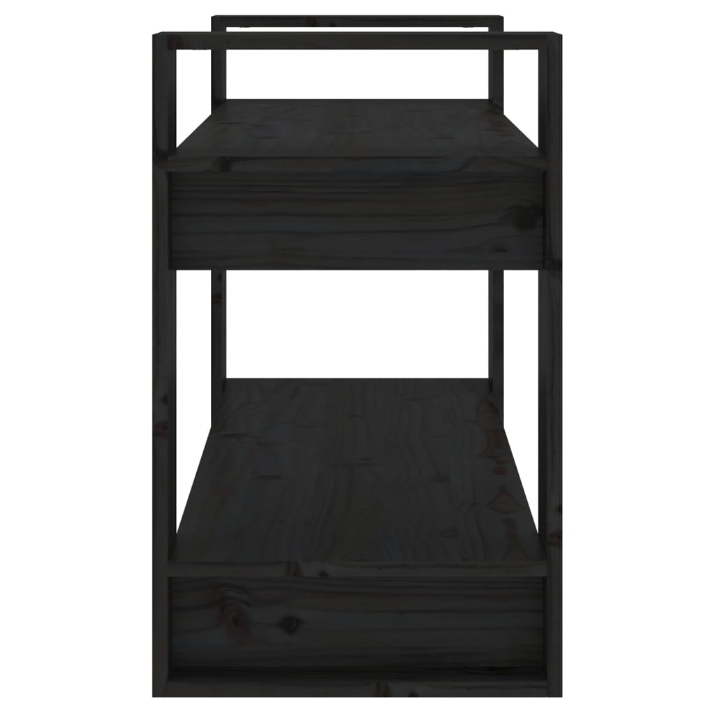 vidaXL Bibliotecă/Separator cameră negru 80x35x56,5 cm lemn masiv pin