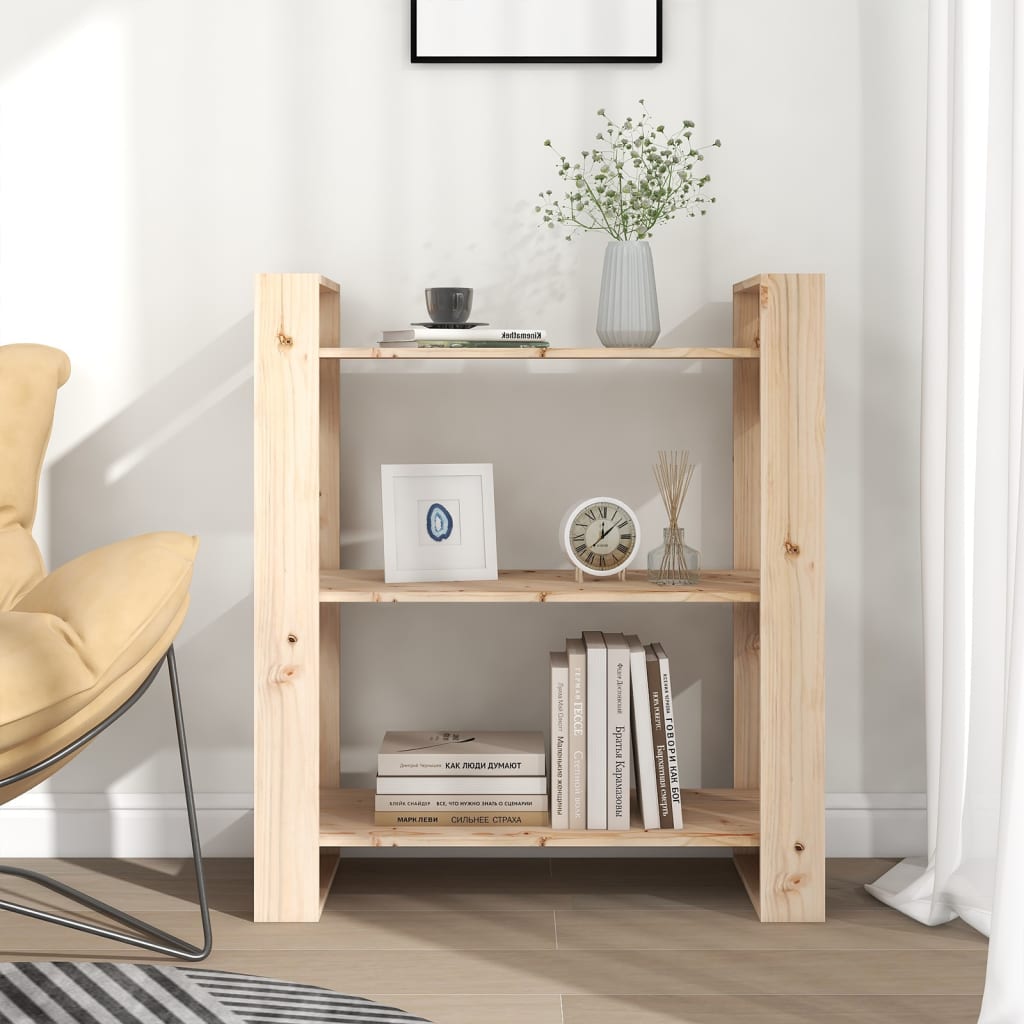 vidaXL Bibliotecă/Separator cameră, 80x35x91 cm, lemn masiv de pin vidaXL Bibliotecă/Separator cameră, 80x35x91 cm, lemn masiv de pin
