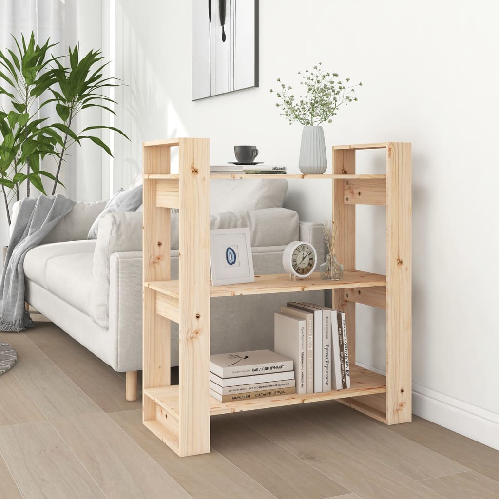 vidaXL Bibliotecă/Separator cameră, 80x35x91 cm, lemn masiv de pin vidaXL Bibliotecă/Separator cameră, 80x35x91 cm, lemn masiv de pin