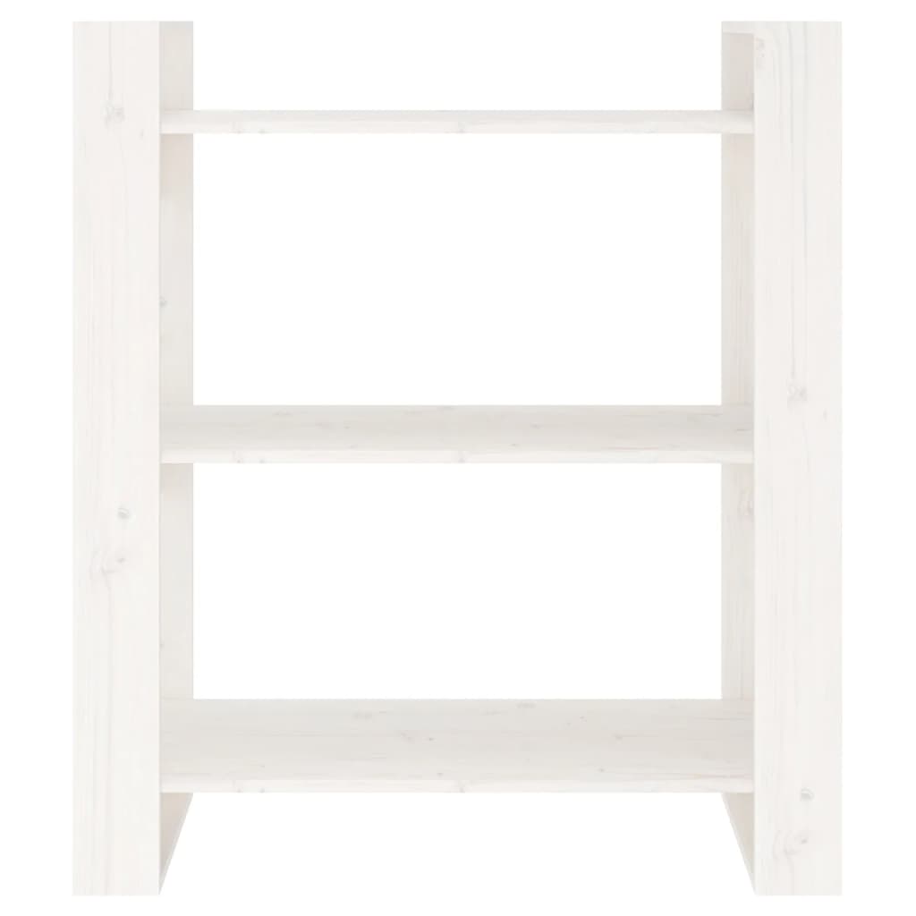 vidaXL Bibliotecă/Separator cameră, alb, 80x35x91 cm, lemn masiv pin