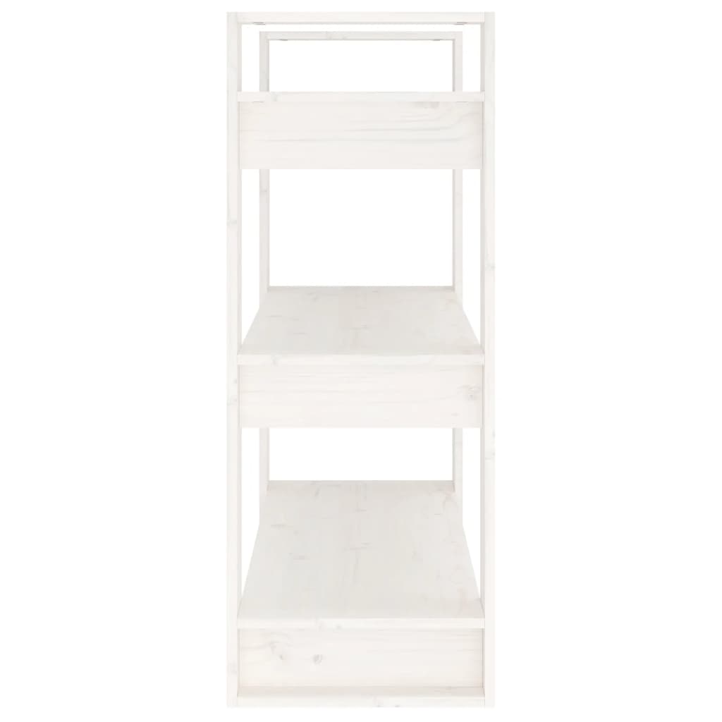 vidaXL Bibliotecă/Separator cameră, alb, 80x35x91 cm, lemn masiv pin
