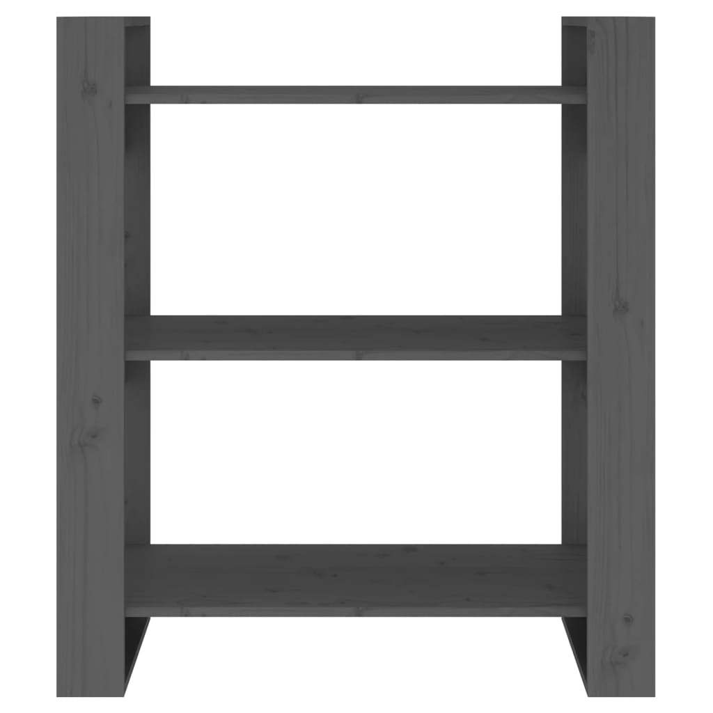 vidaXL Bibliotecă/Separator cameră, gri, 80x35x91 cm, lemn masiv pin