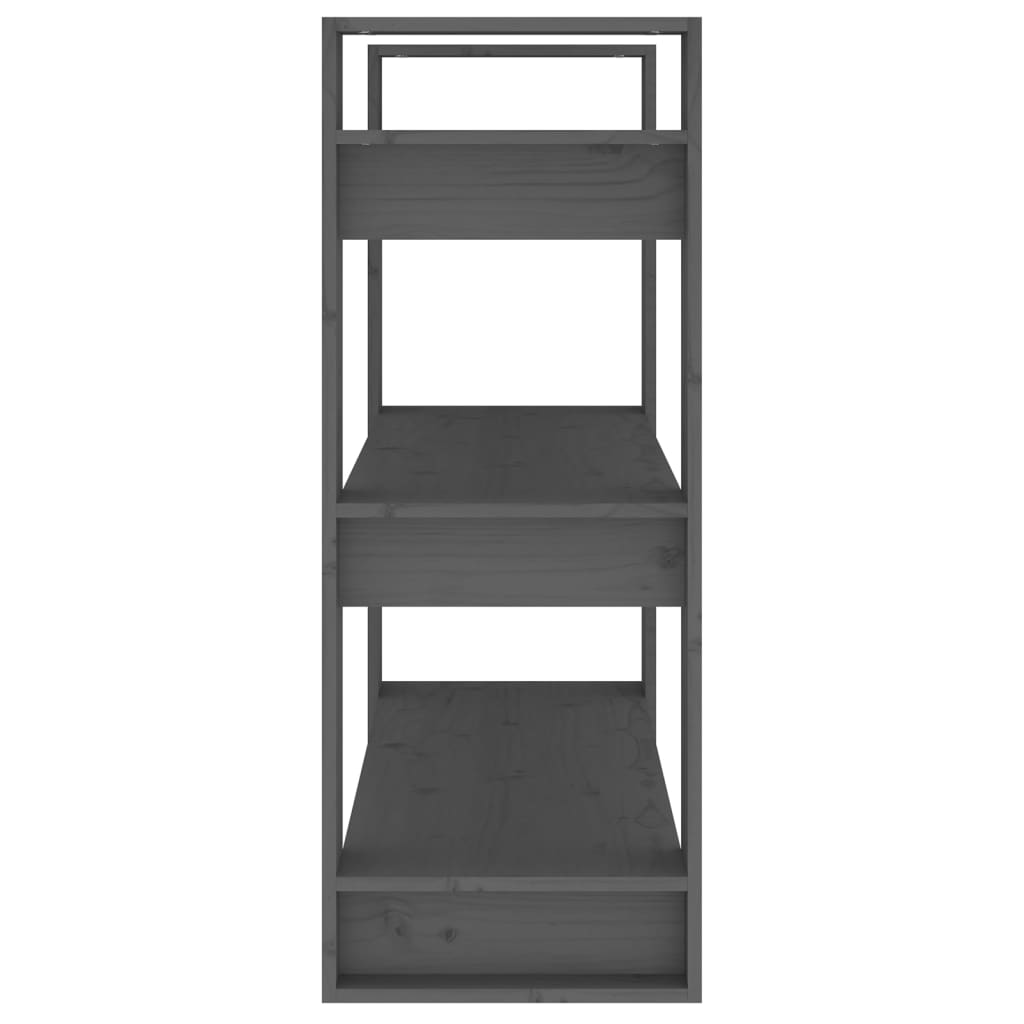 vidaXL Bibliotecă/Separator cameră, gri, 80x35x91 cm, lemn masiv pin