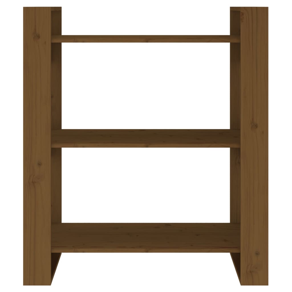 vidaXL Bibliotecă/Separator cameră, maro miere, 80x35x91 cm, lemn pin vidaXL Bibliotecă/Separator cameră, maro miere, 80x35x91 cm, lemn pin