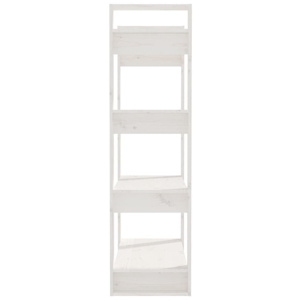 vidaXL Bibliotecă/Separator cameră, alb, 80x35x125 cm, lemn masiv pin